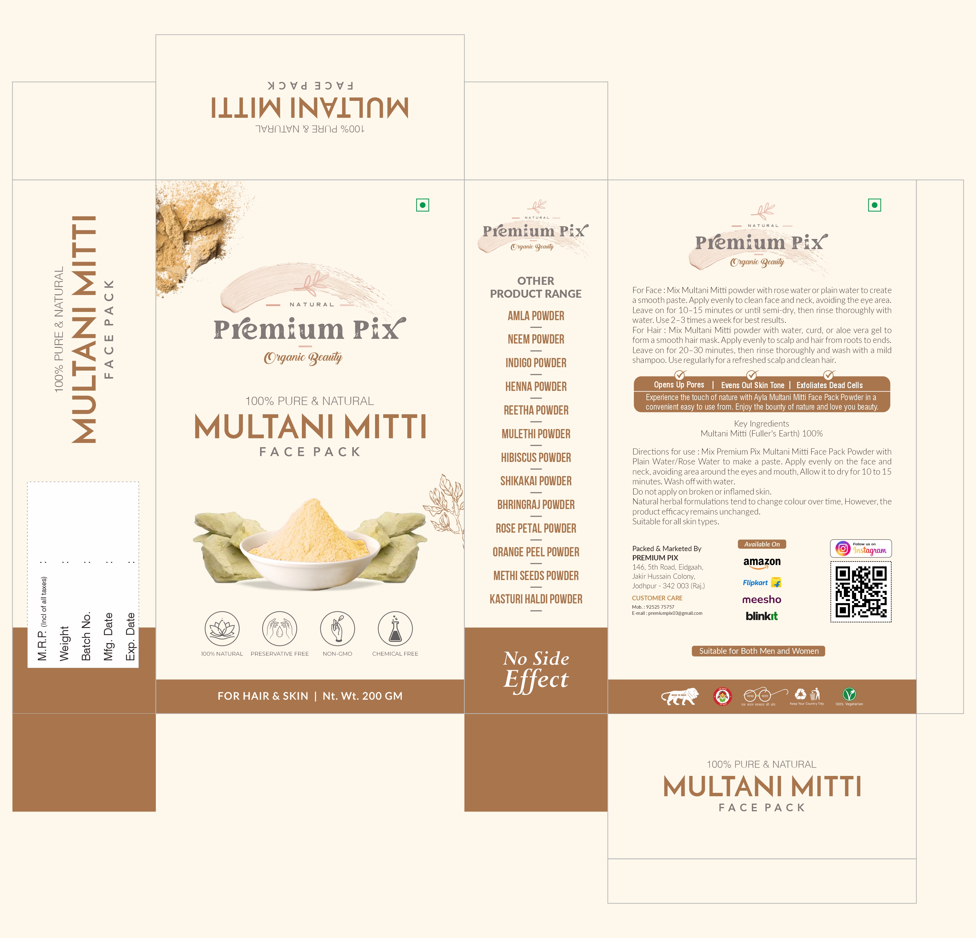 Premium Pix Multani Mitti Face Pack
