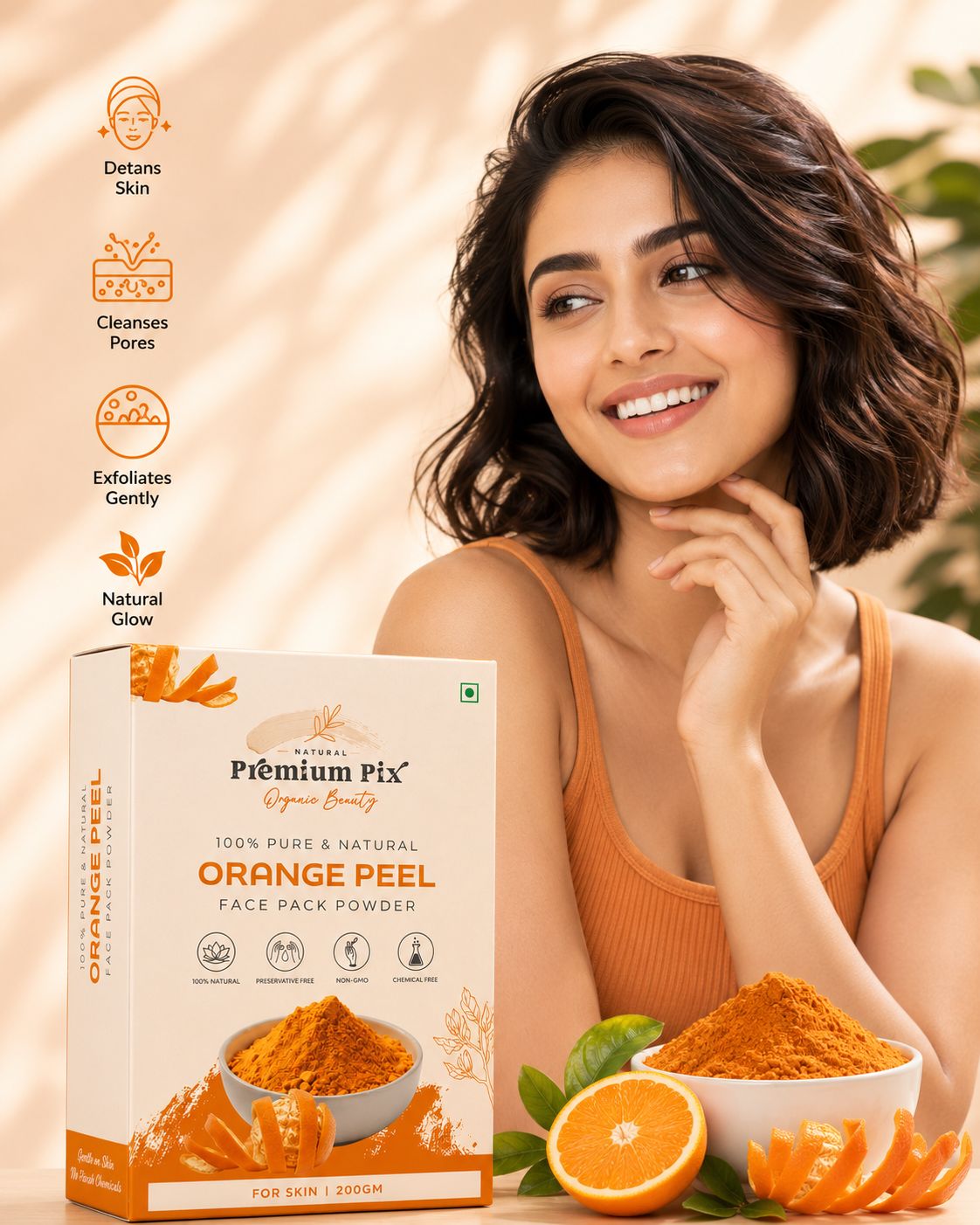 Natural Orange Peel Skin Brightening Treatment