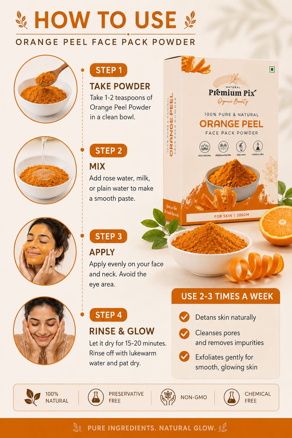 Orange Peel Face Pack Application Service