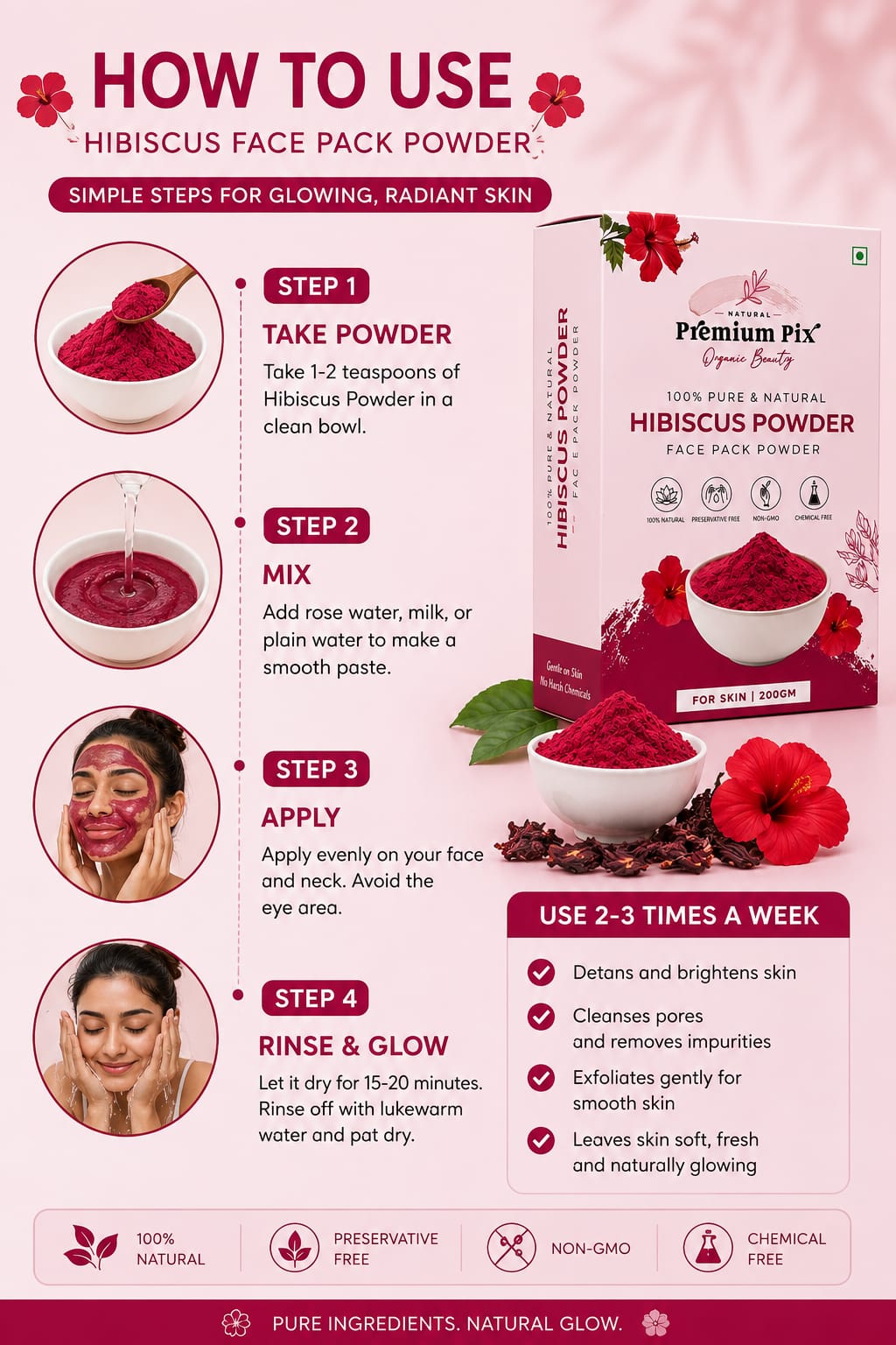 Hibiscus Face Pack Skin Glow Service